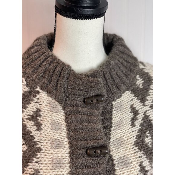 Elsamanda Wool Blend Cardigan Sweater With Toggle Closure Sz M Made in Italy - Picture 8 of 16
